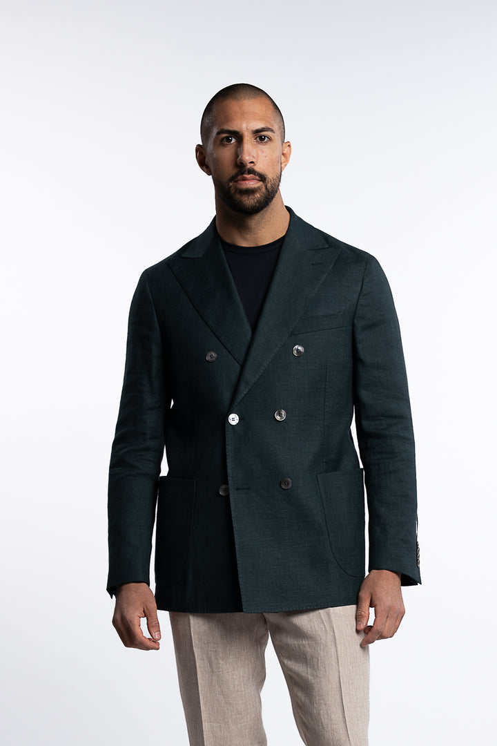 Farris Linen Patch Soft Blazer Green