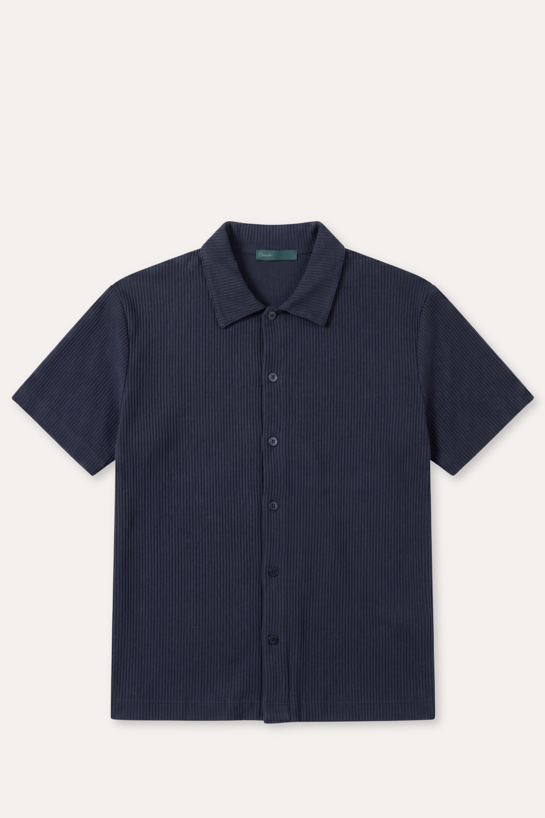 Rib Cotton Shirt Navy