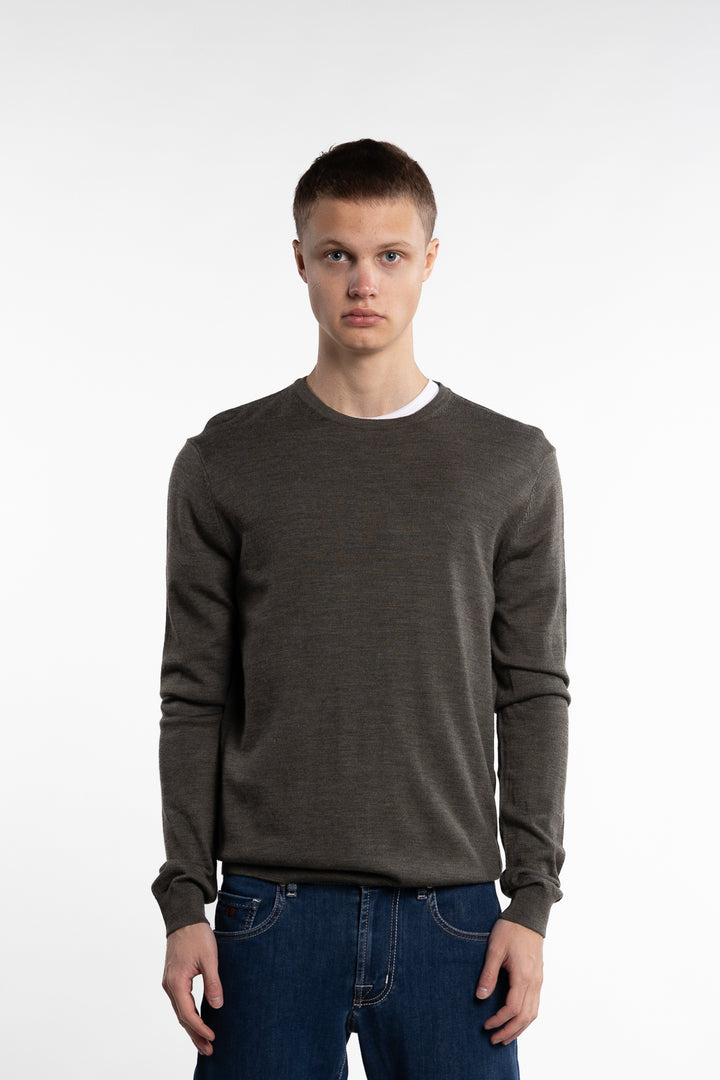 Alfredo Merino Wool Jumper Army Melange