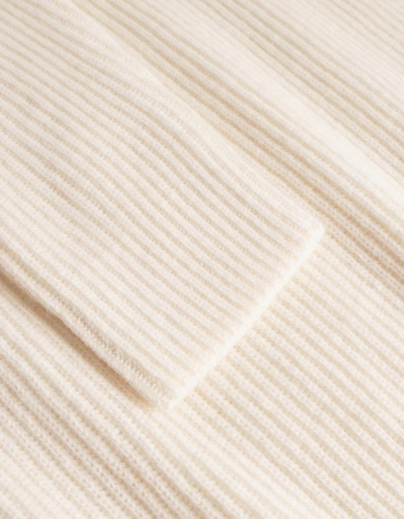 Eddie Wool Rib Crewneck Knit Ivory
