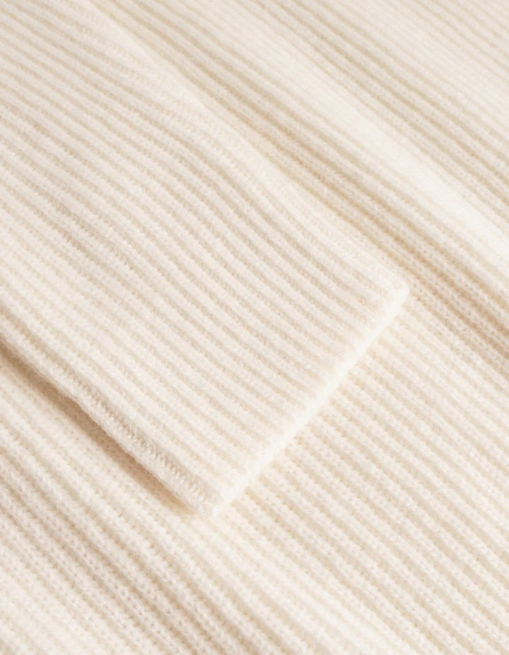 Eddie Wool Rib Crewneck Knit Ivory