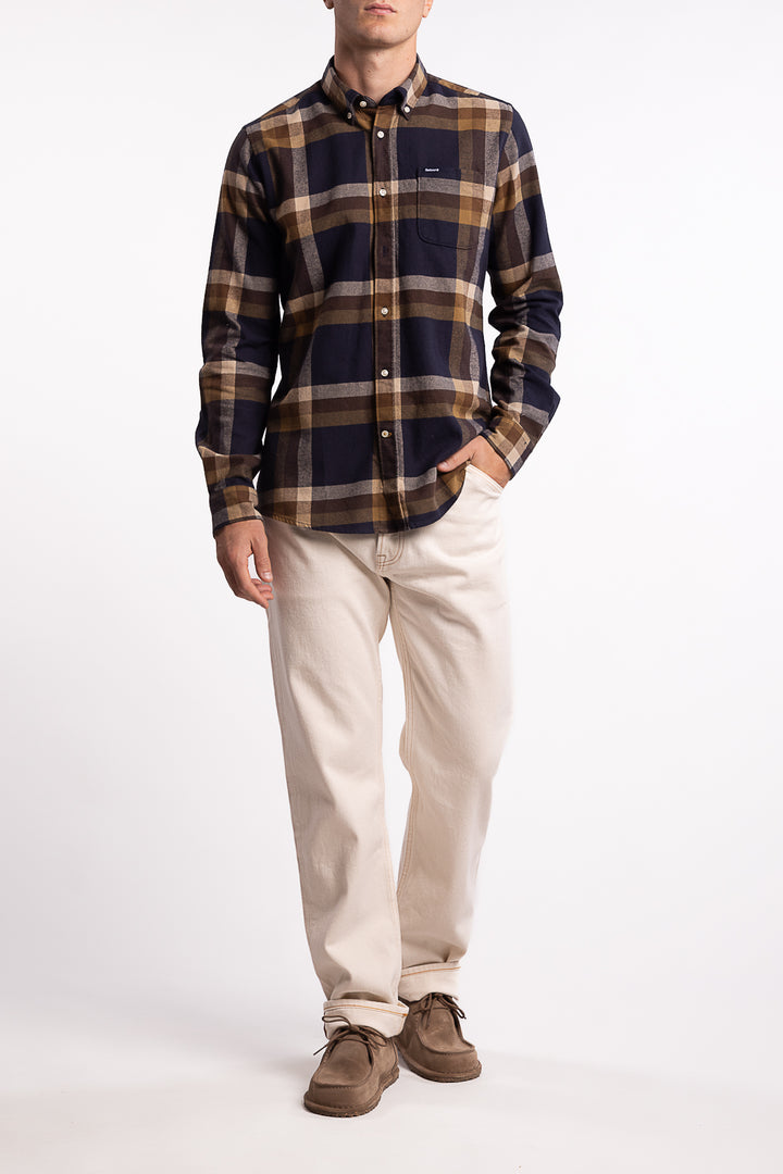 Folley Tailored Checked Shirt Navy