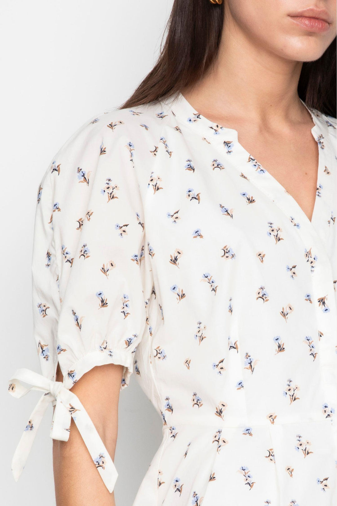 Lia Dress - White Anemone Print