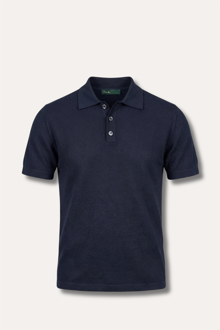 Structured Cotton Polo Navy