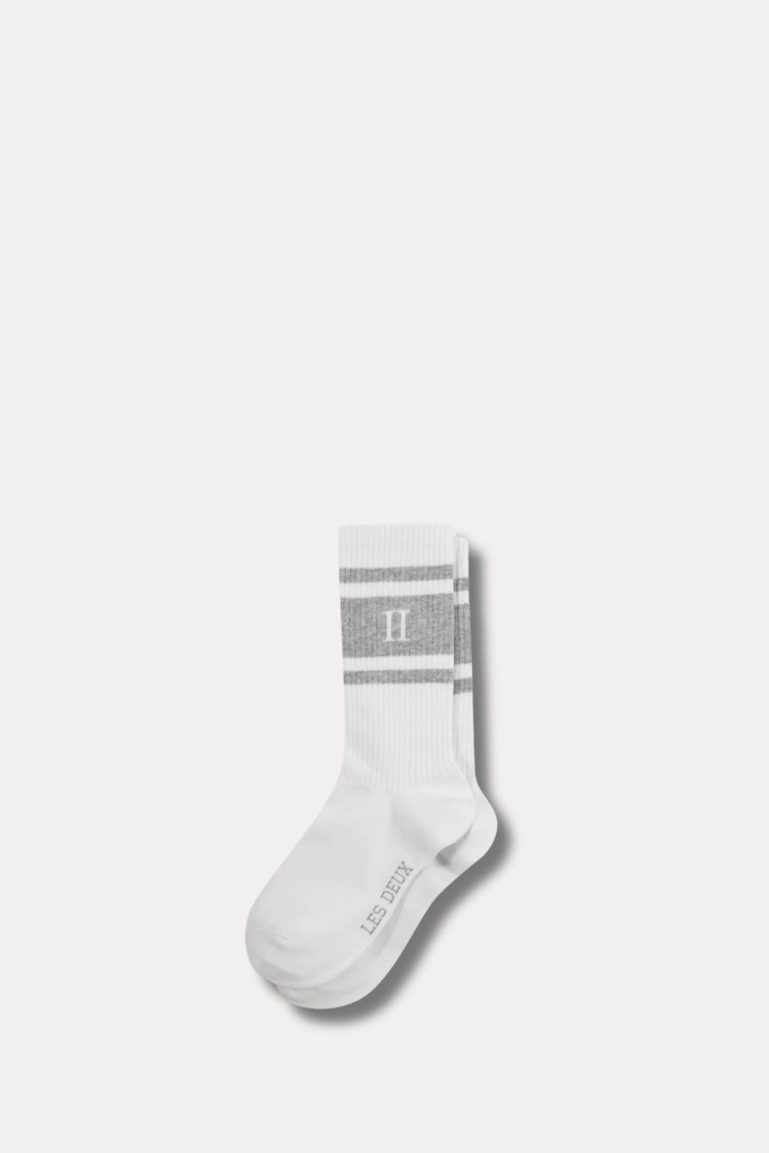William Stripe 2-Pack Socks White/Light Grey Melange