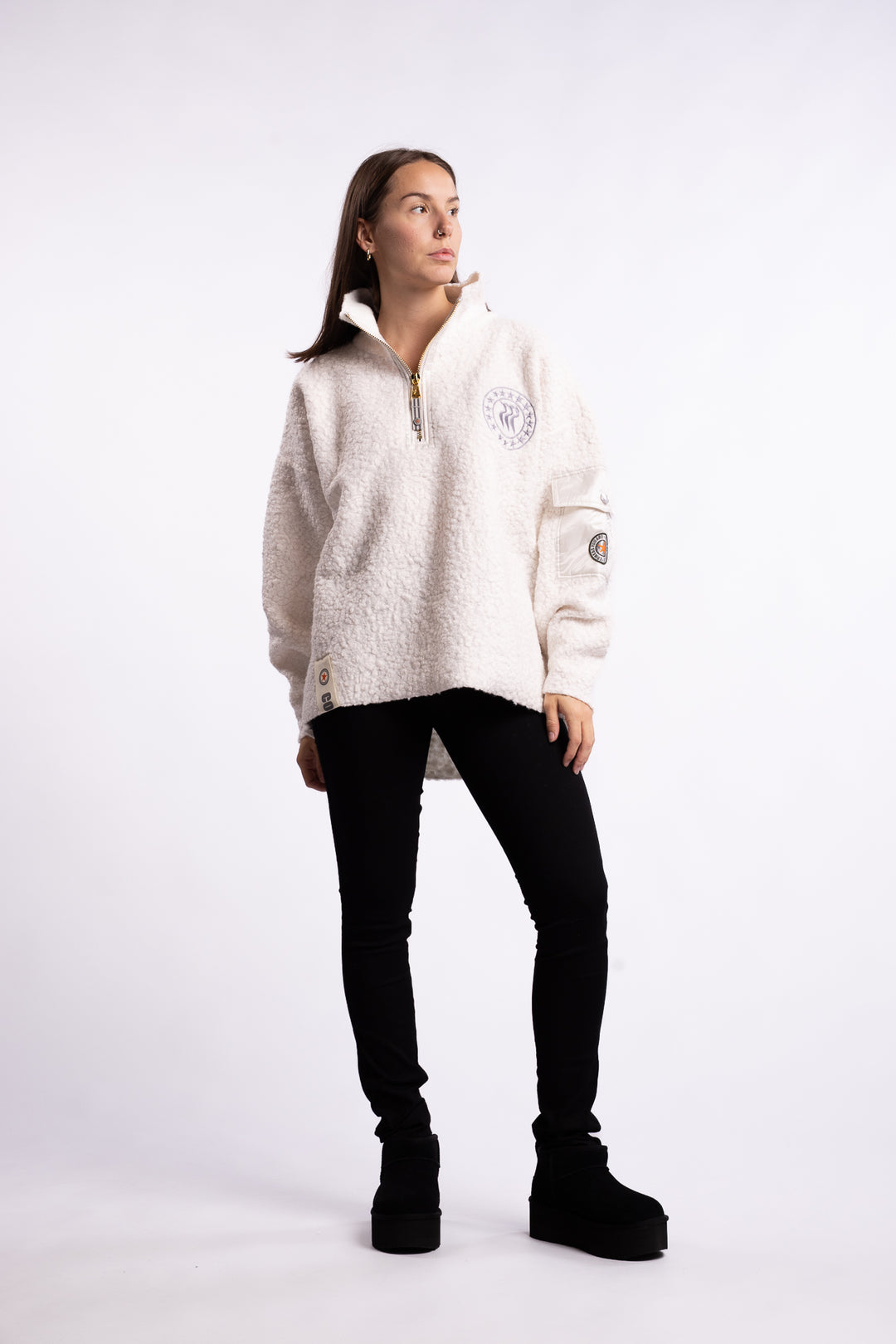 Nikki half zip - White