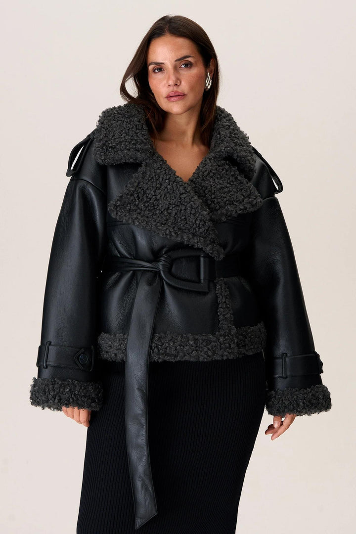 Manchester Cropped Jacket- Black