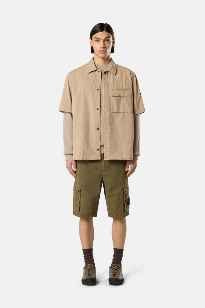 L100019 Brushed Organic Cotton Canvas Military Green 'Old' Effect