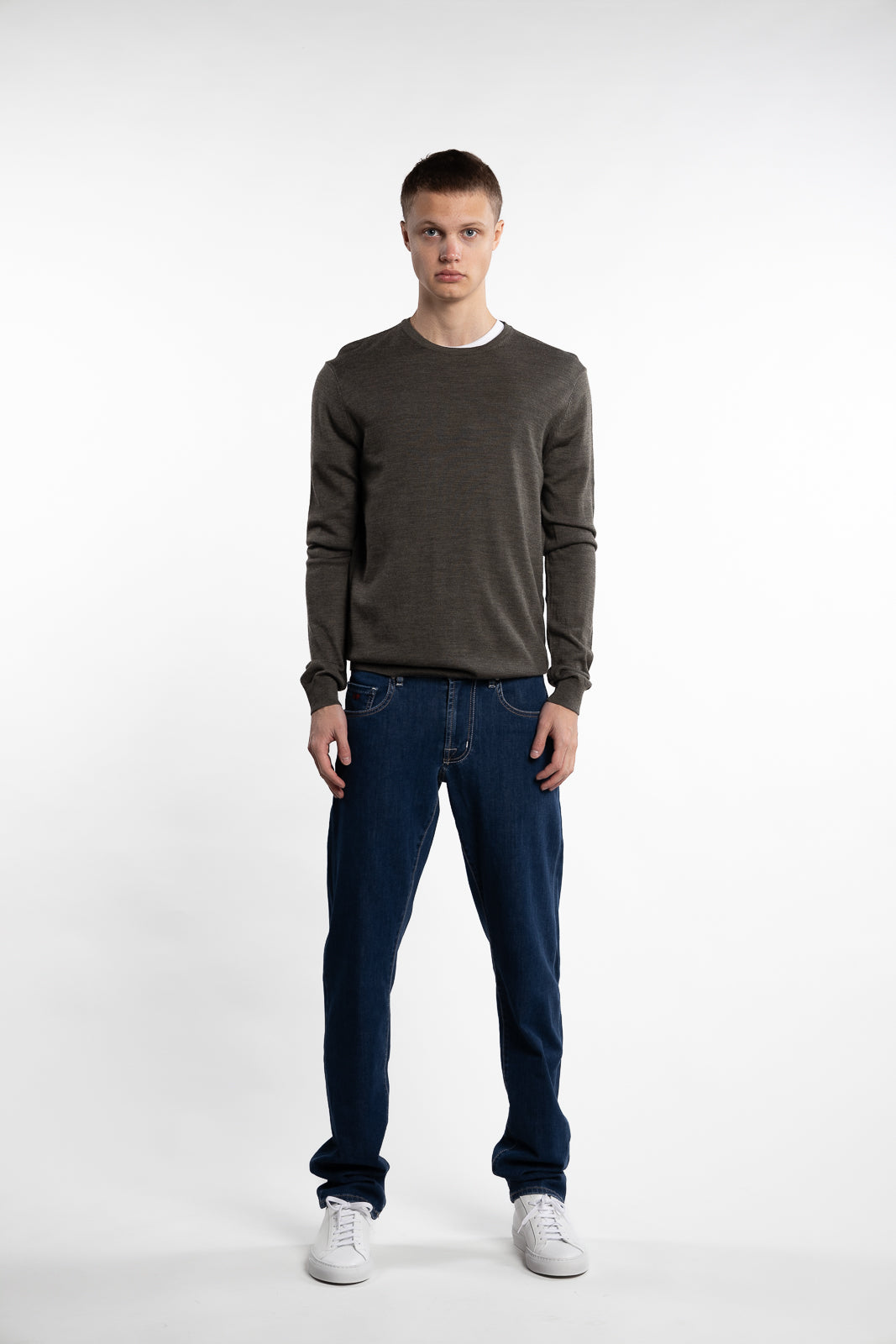 Alfredo Merino Wool Jumper Army Melange