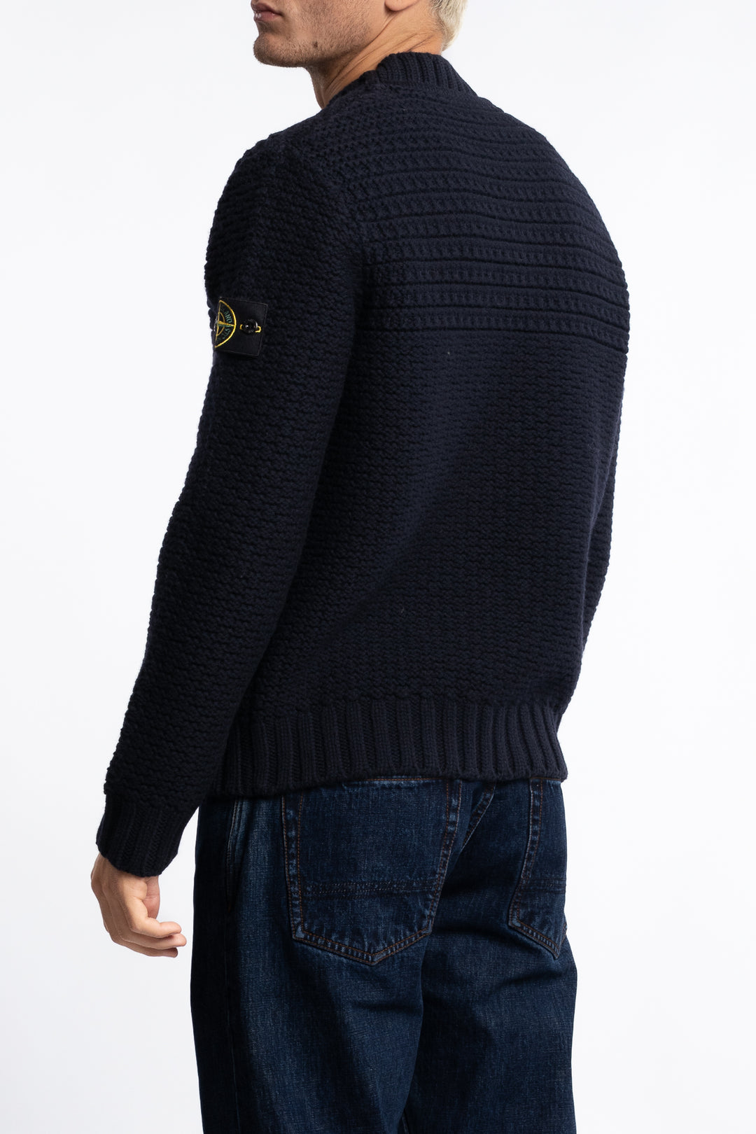 5100054 Pure Wool Mock Neck Jumper Navy