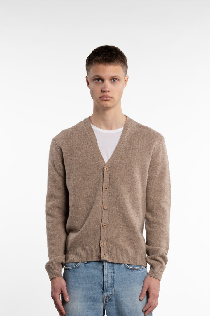 Karl Lambswool Cardigan Beige