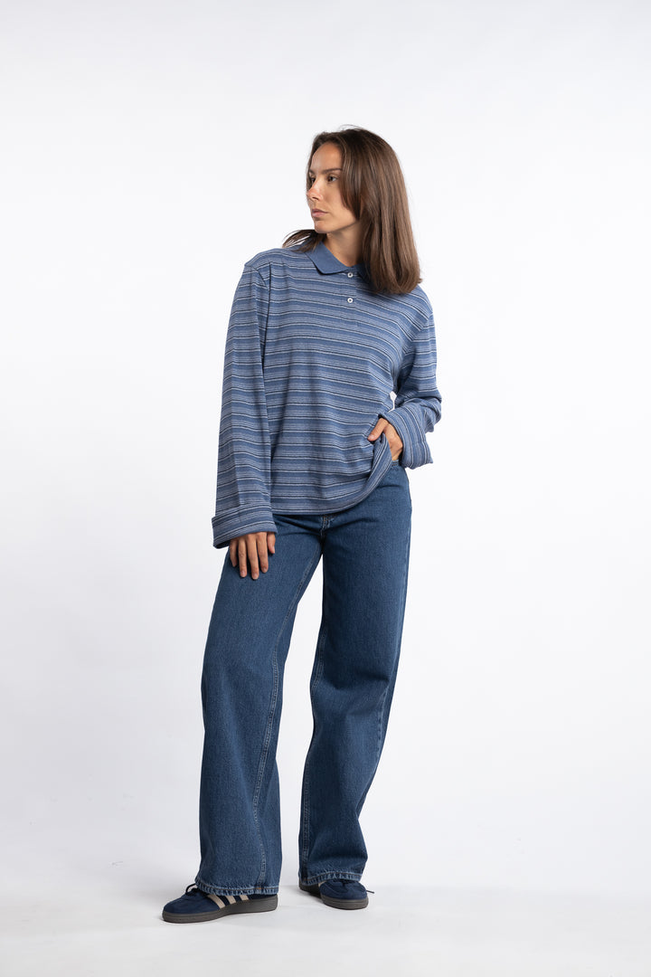 Sunny Polo- Blue Stripe