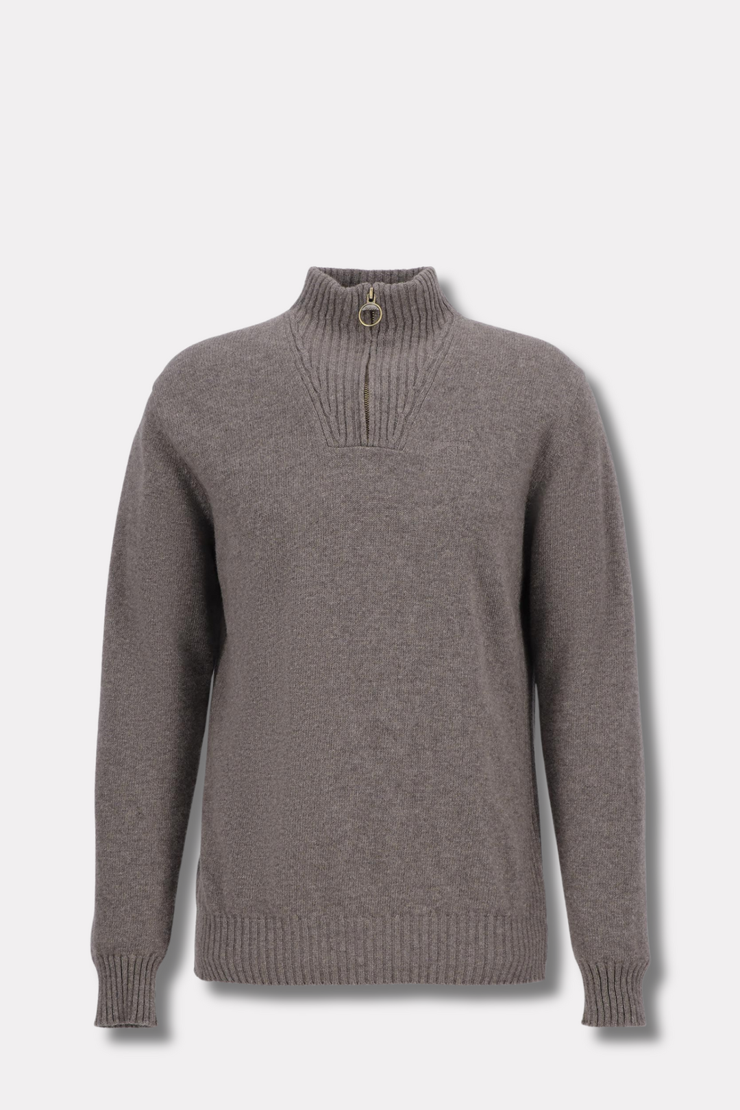 Essential Lambswool Half Zip Knitted Jumper Dark Stone