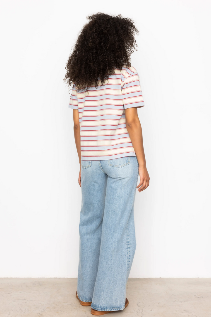 Evelyn Polo Tee - Ocean Stripe