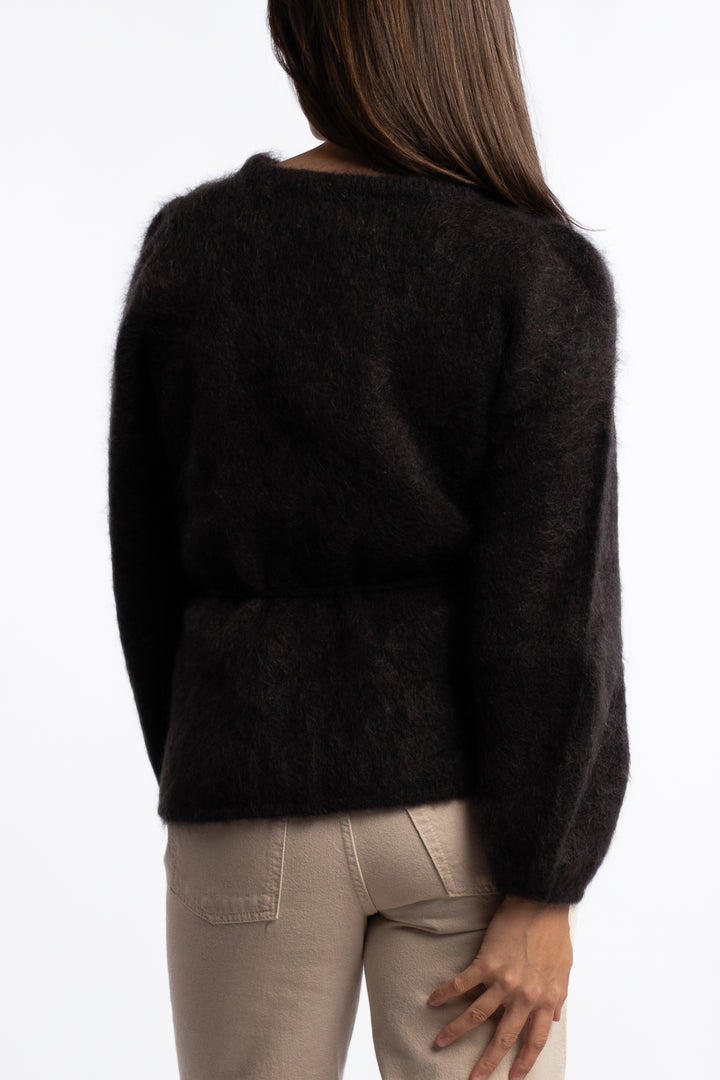 Fredrikke Chunky Cardigan- Dark Brown