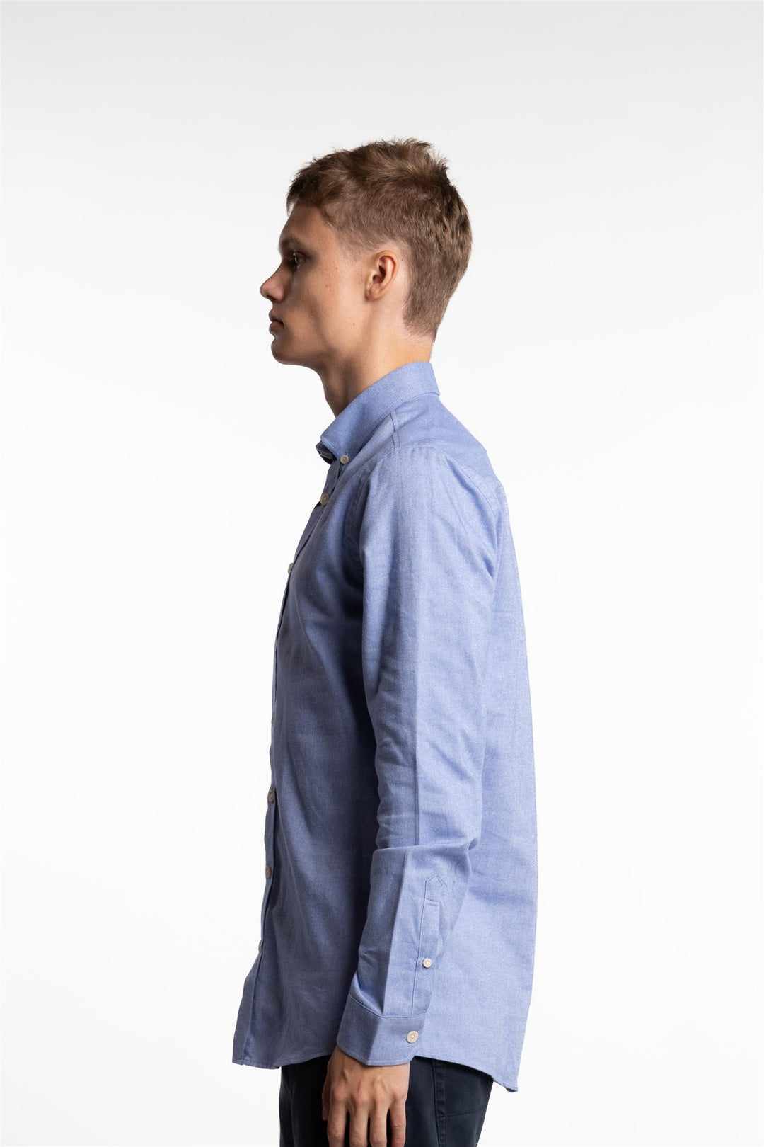 Mélange Brushed Shirt Blue