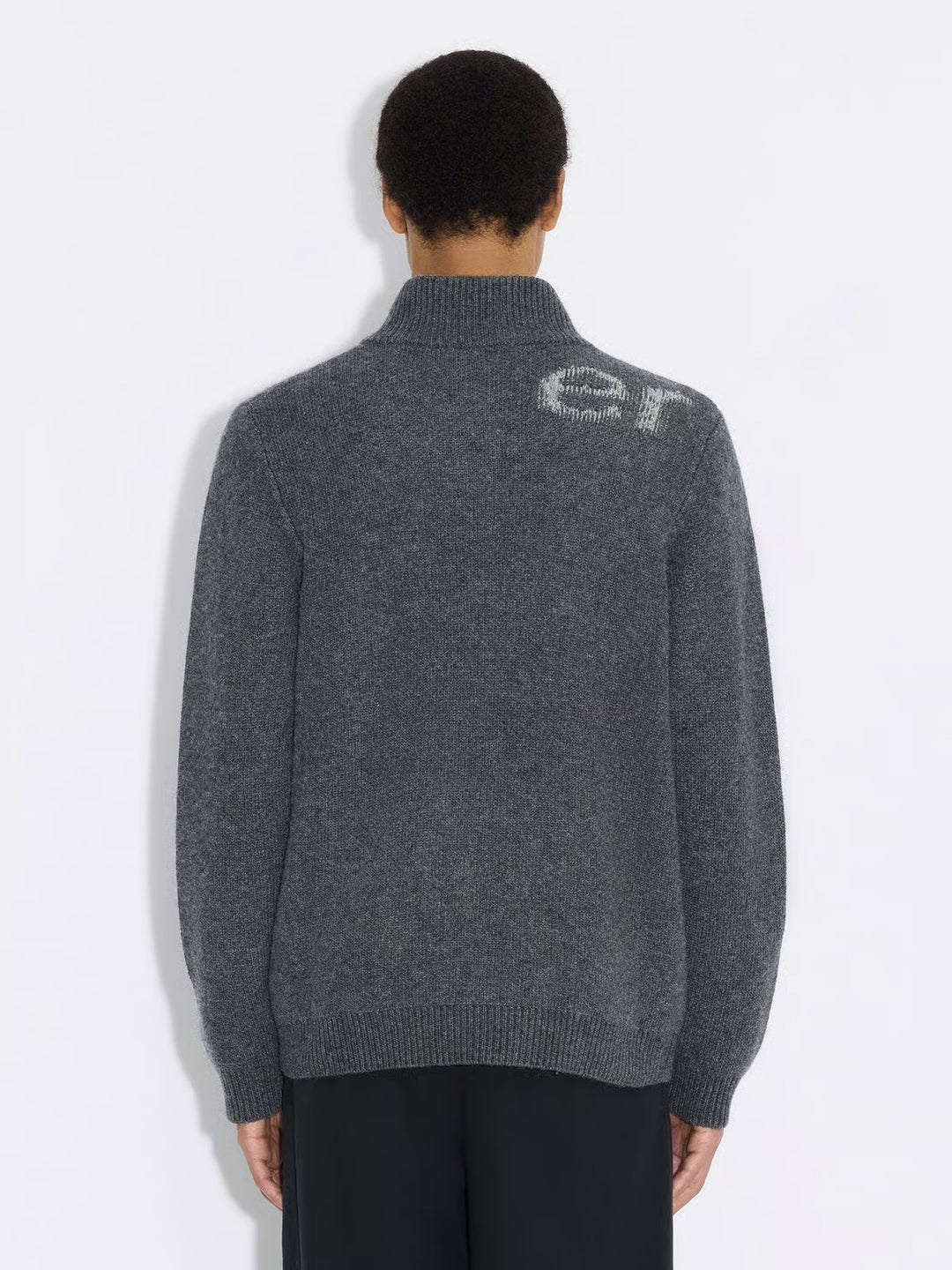 Haza Logo Zip Cardigan Dark Grey Mix