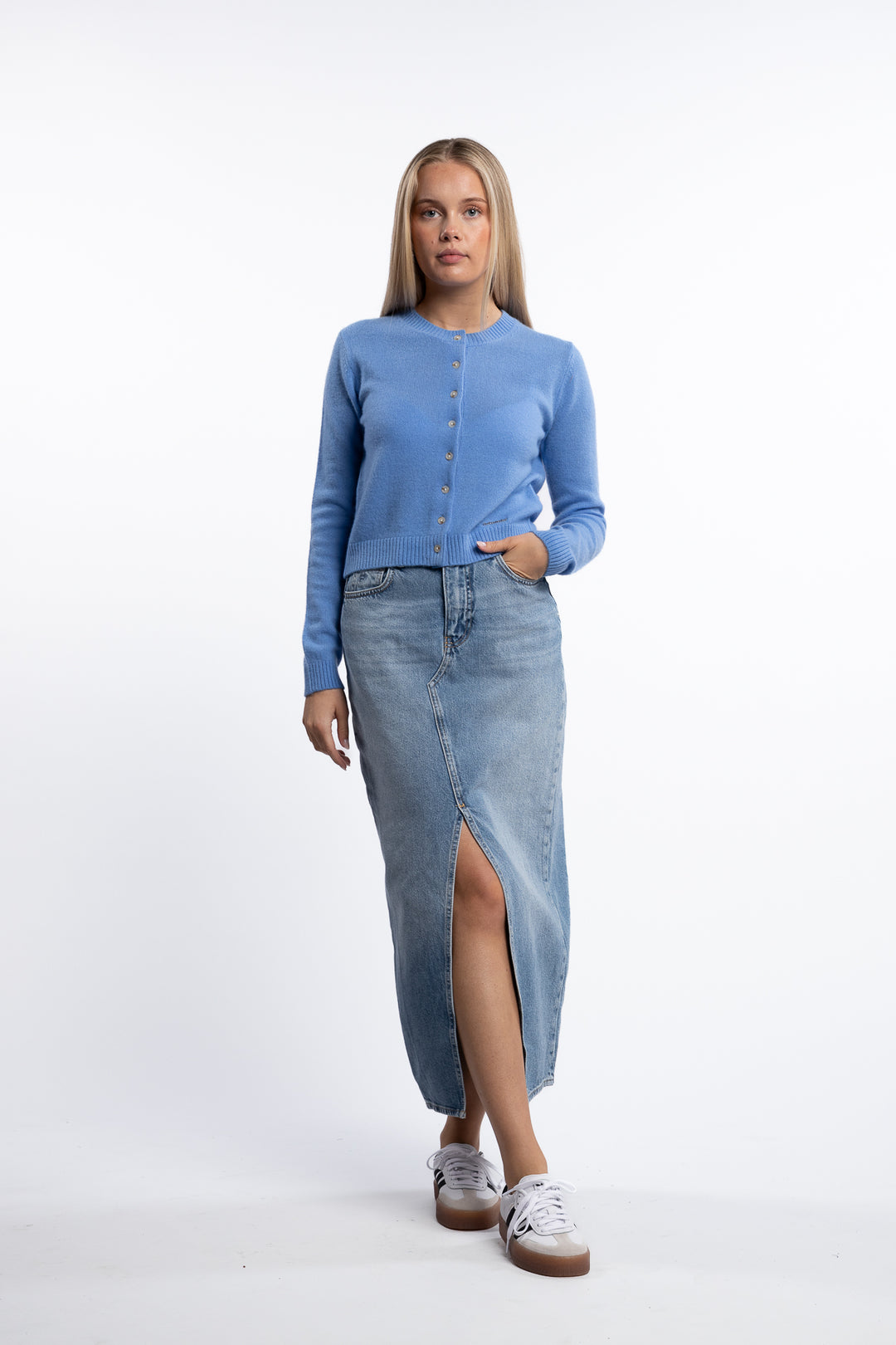 Cashmere Cardigan- Blue