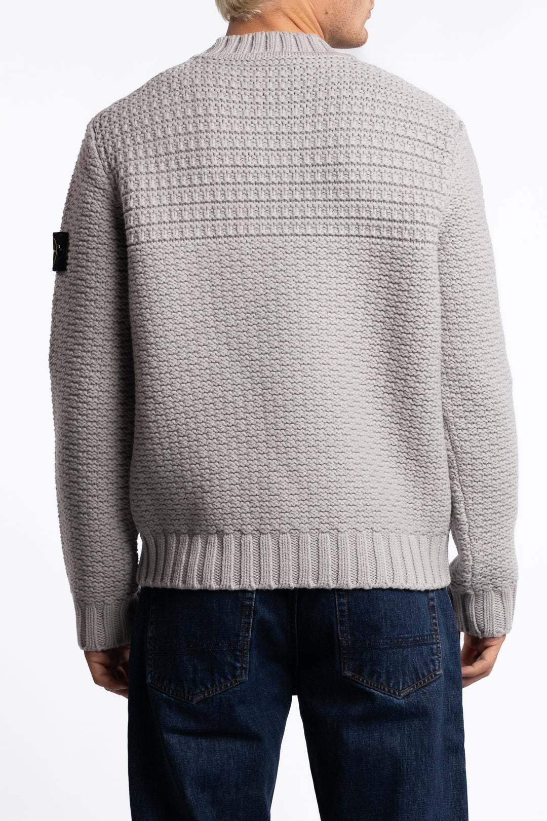 5100054 Pure Wool Mock Neck Jumper Pearl Grey