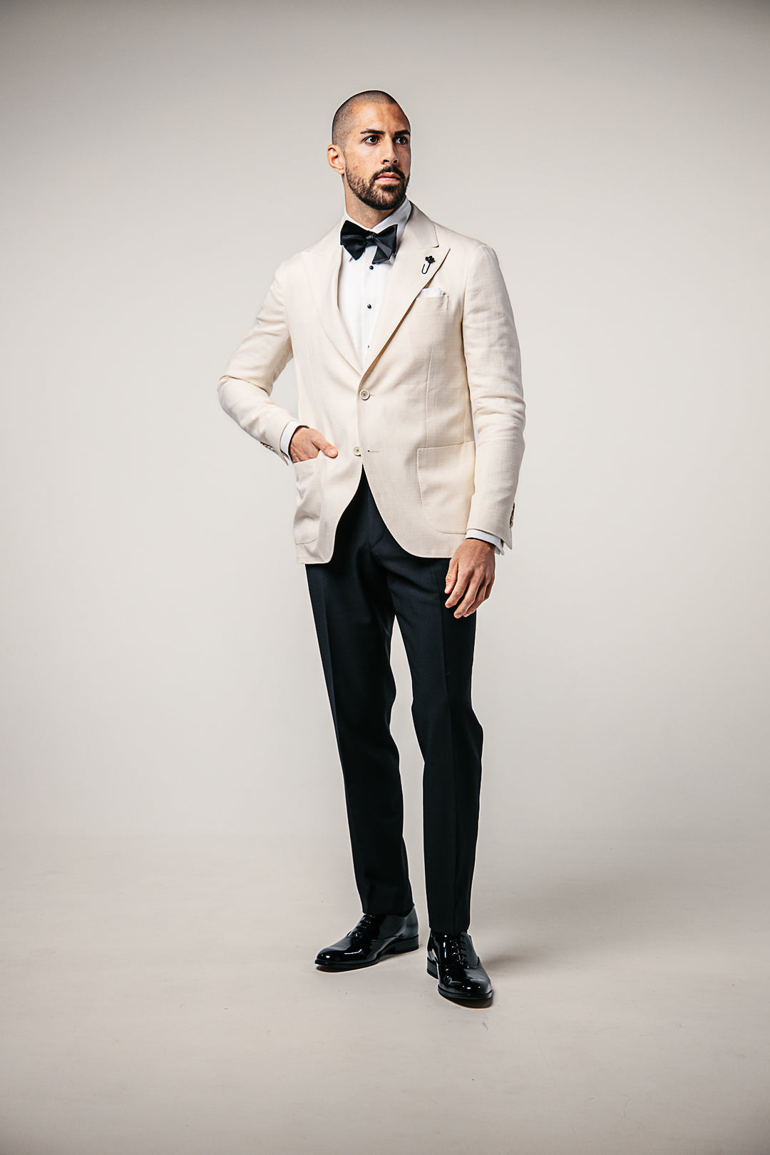 Cotton/Linen Regular Fit Jacket Off White