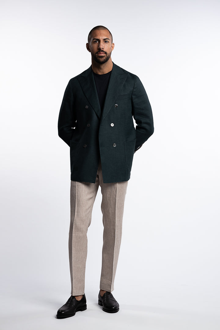 Farris Linen Patch Soft Blazer Green