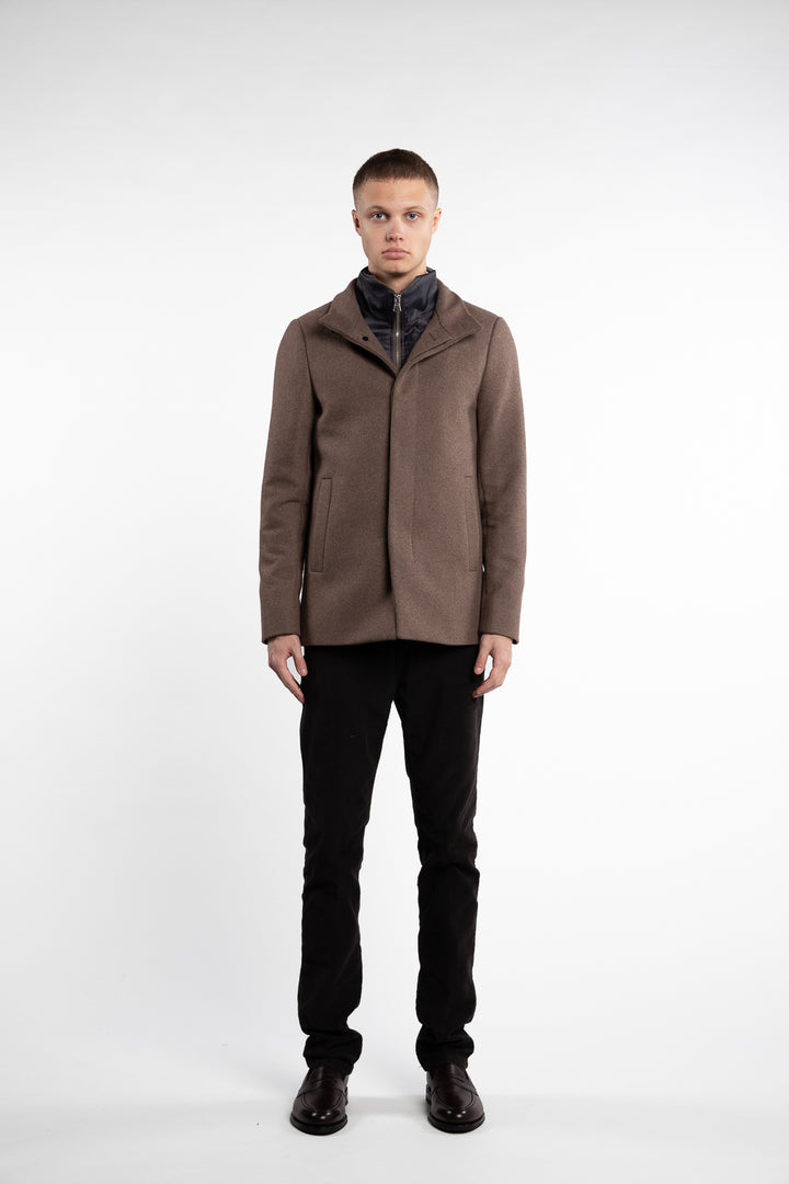 Maharvey Short Wool Coat Walnut