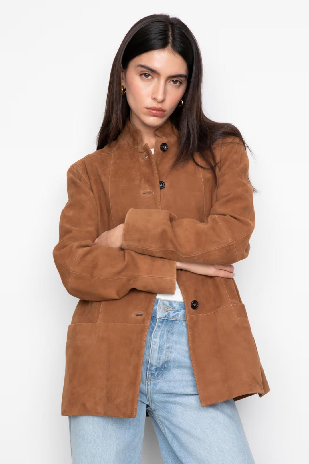 Lauren Leather Jacket - 1043 Camel suede