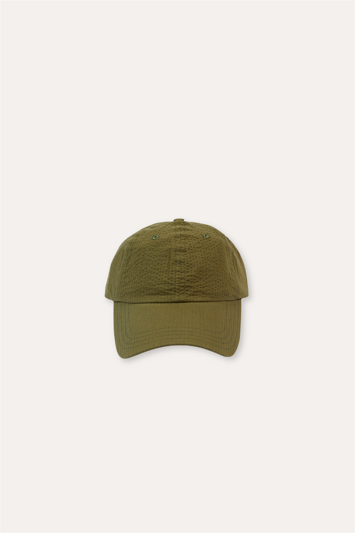 Seersucker Baseball Cap Khaki