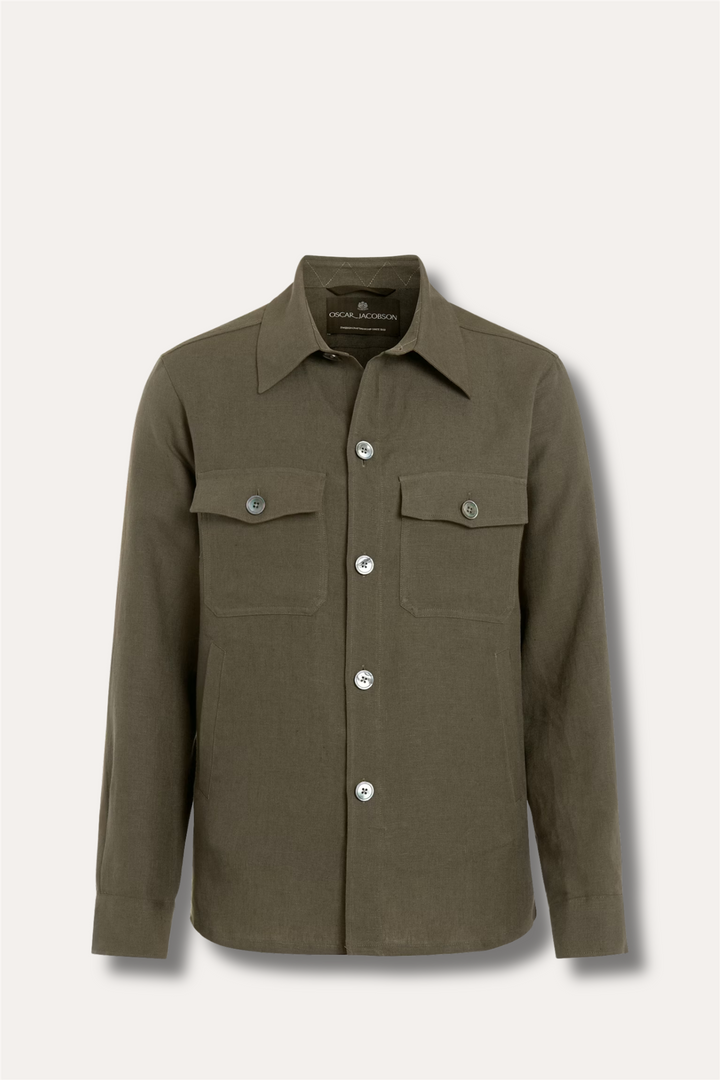 Maverick Linen Jacket Army Green