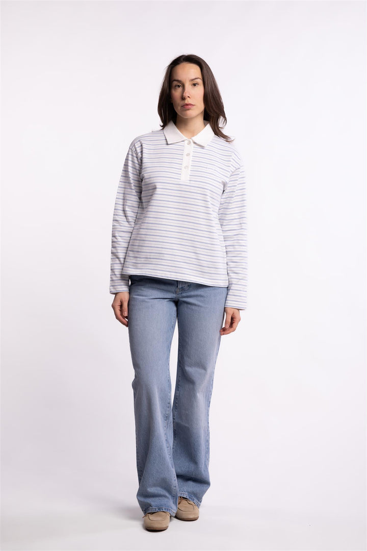 Elmer polo shirt - Light blue stripe