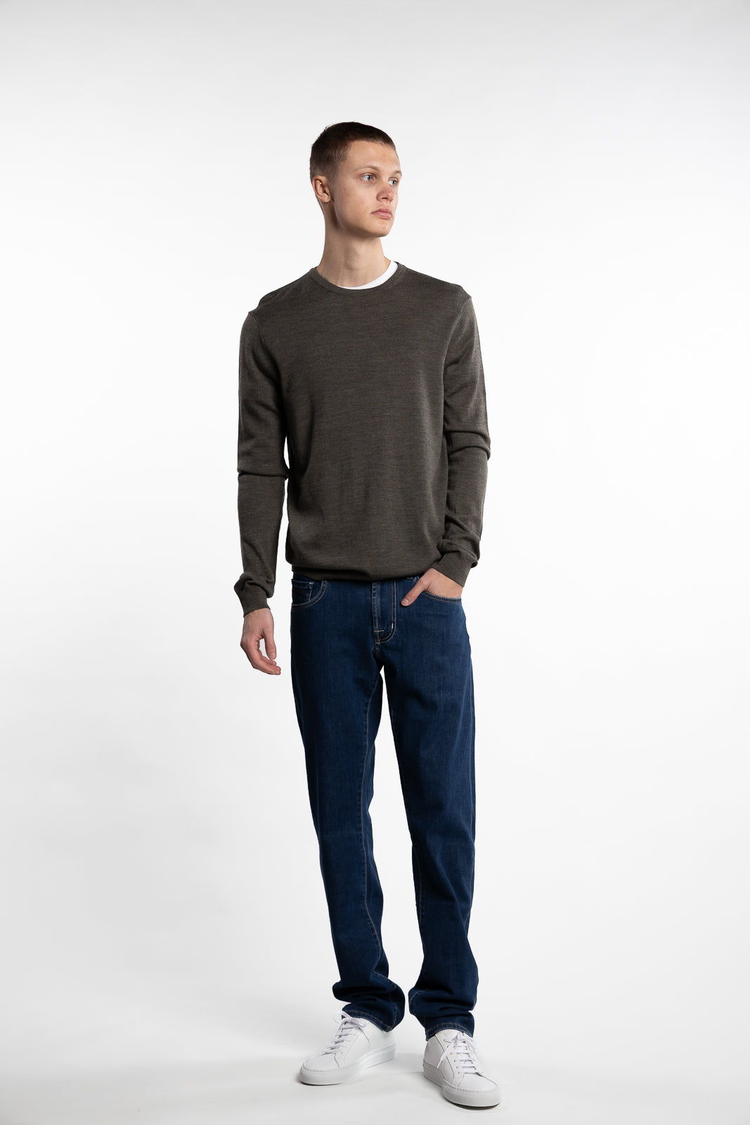 Alfredo Merino Wool Jumper Army Melange