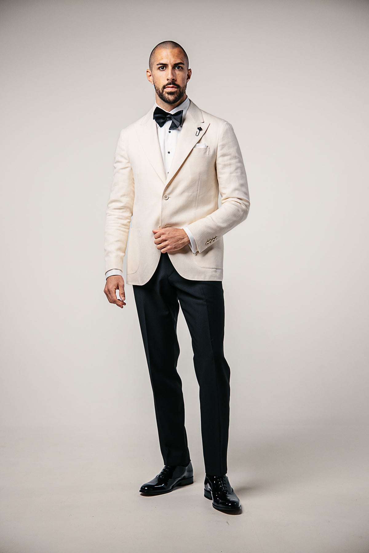 Cotton/Linen Regular Fit Jacket Off White
