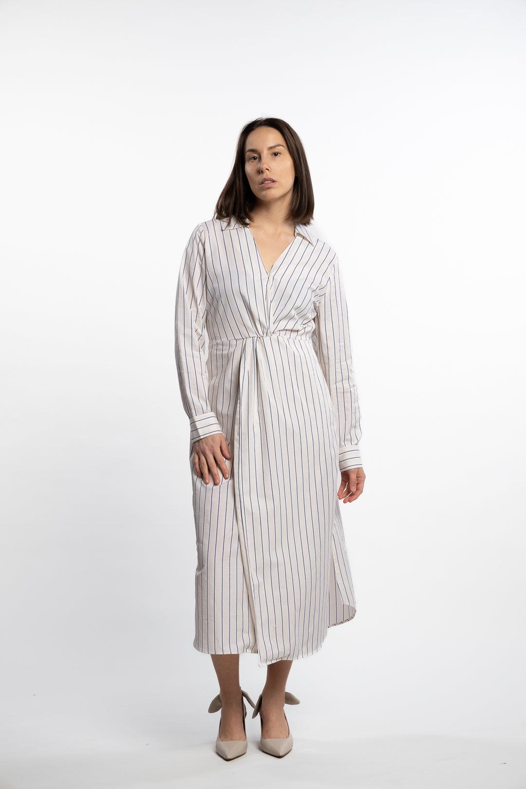 Livia Dress- Cream Stripe