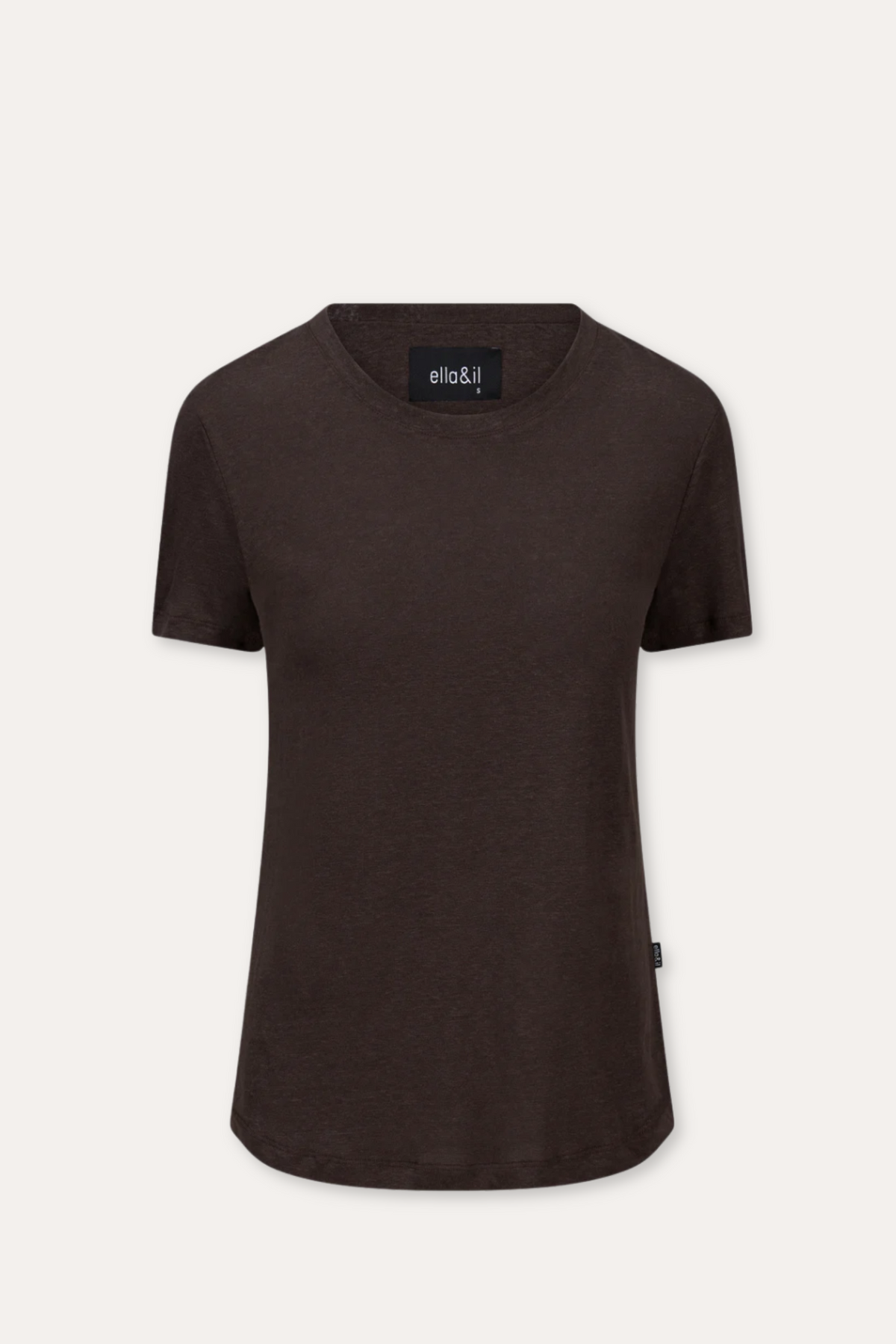 Jane Linen tee- Dark Brown