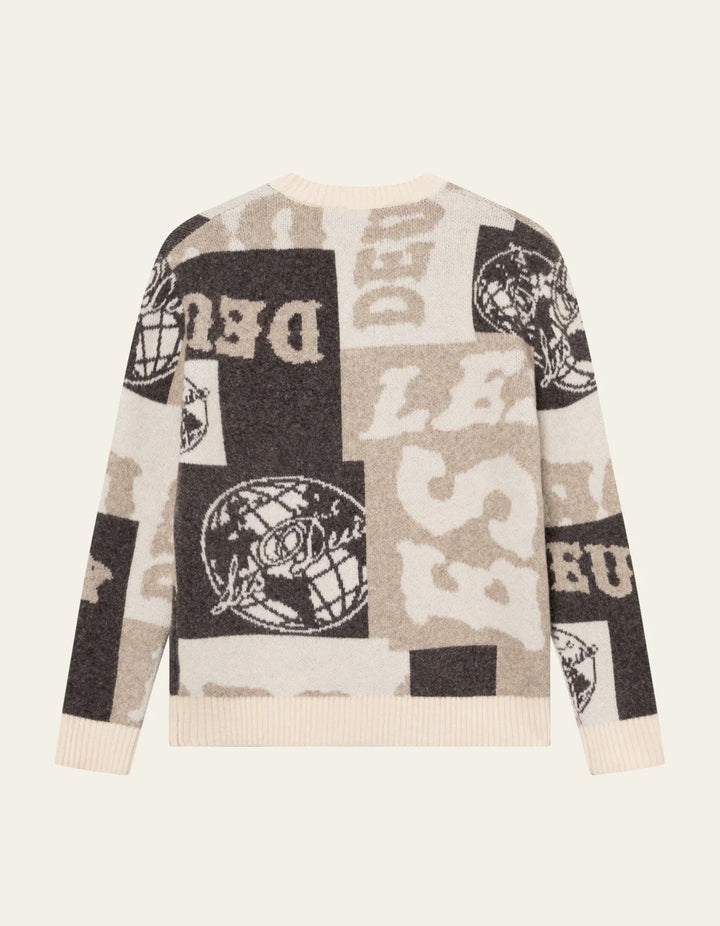 Globe Crewneck Knit Dark Sand