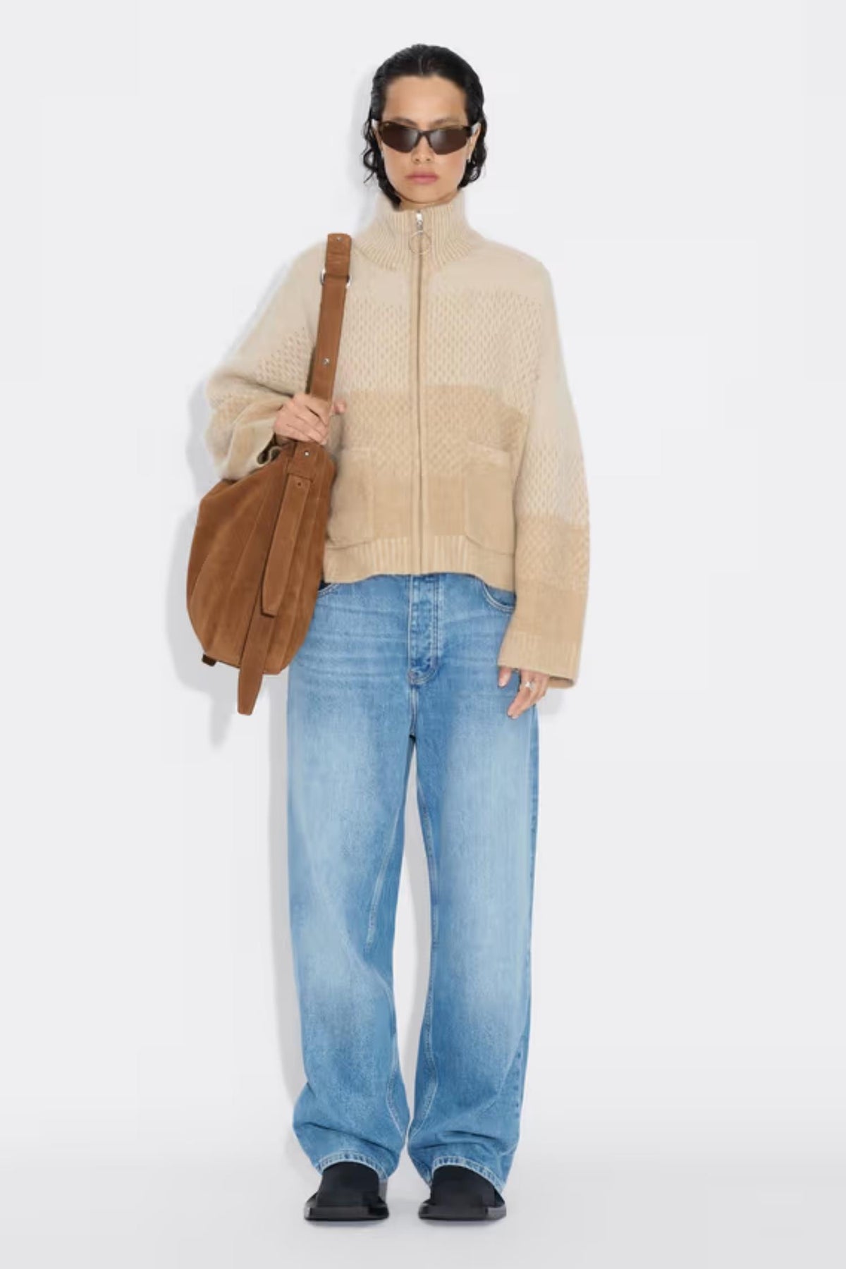Bud Slouchy Suede Tote - Camel