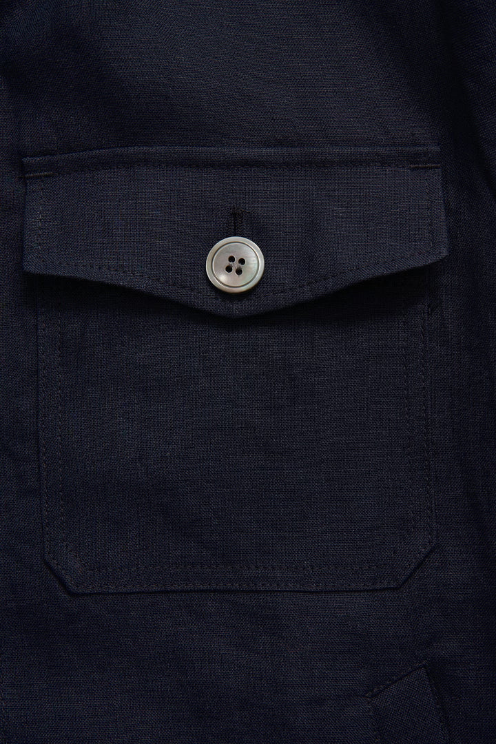 Maverick Linen Jacket Navy