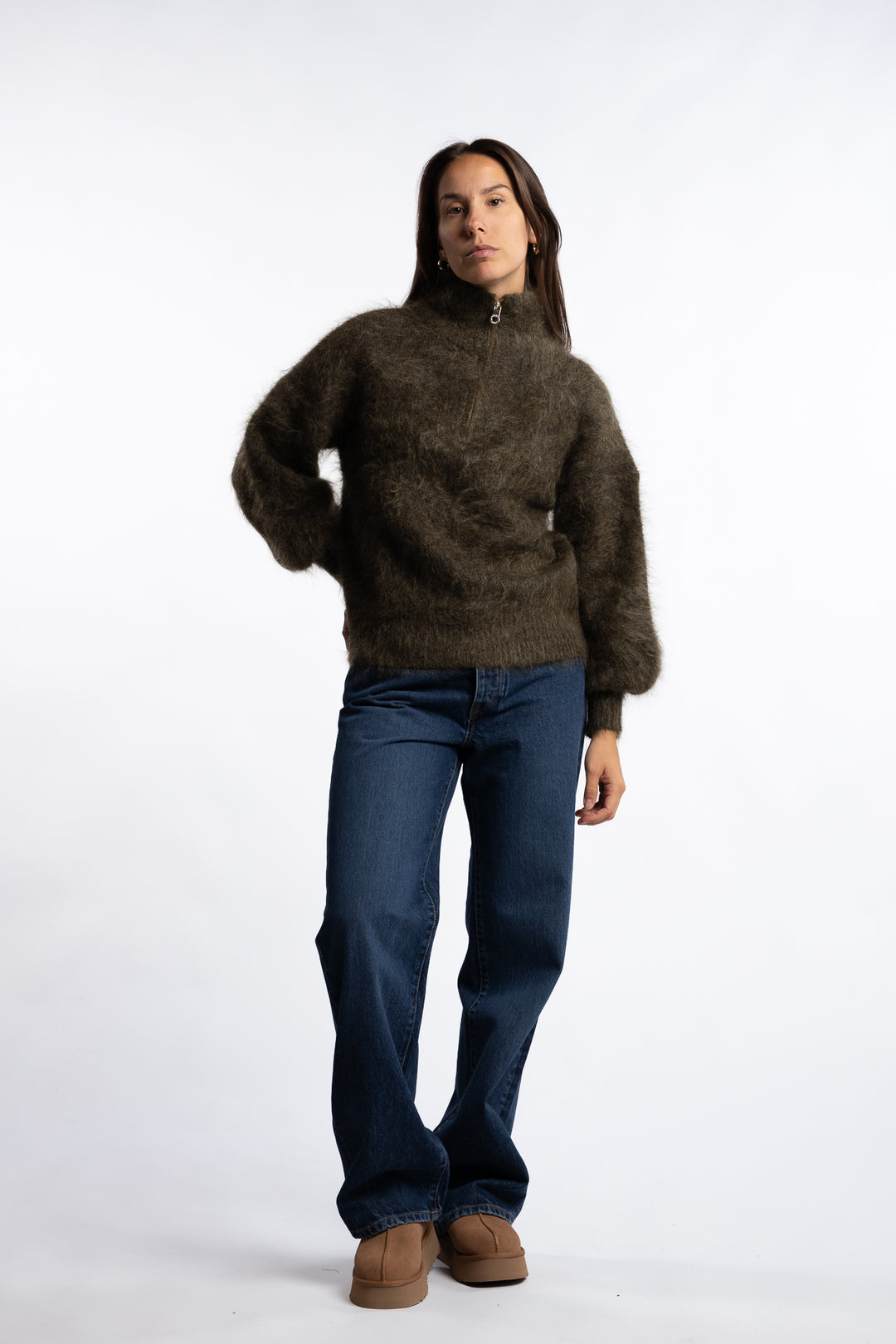 Li Chunky Sweater- Moss green
