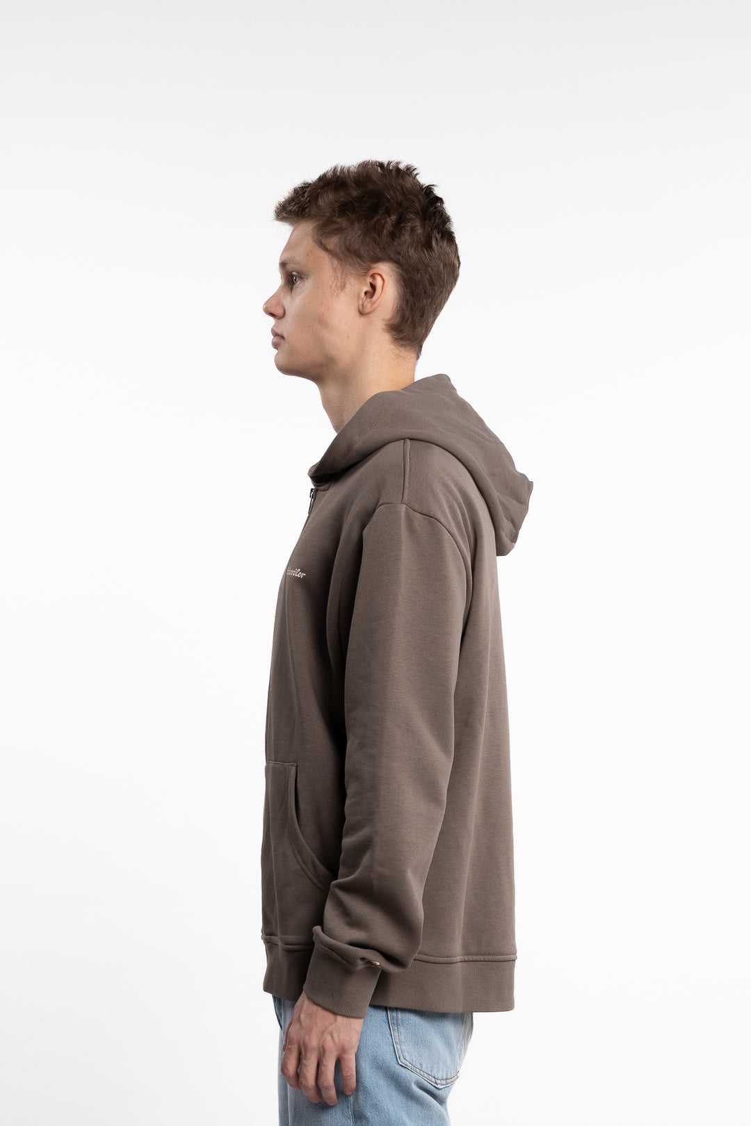 M Regular Light Zip Hoodie Taupe