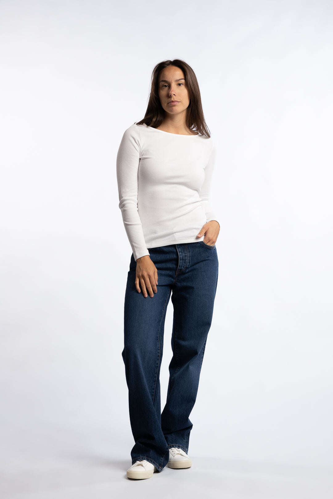 Petronella Rib Boatneck- Off-White