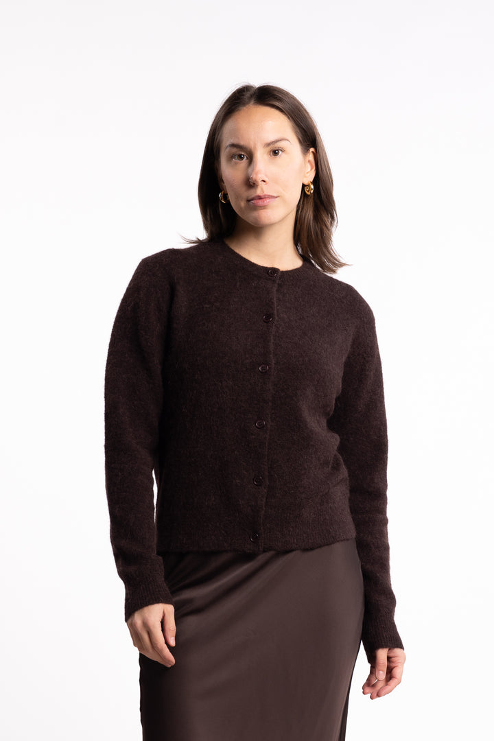 Nor Short Cardigan 7355 - Black Coffee
