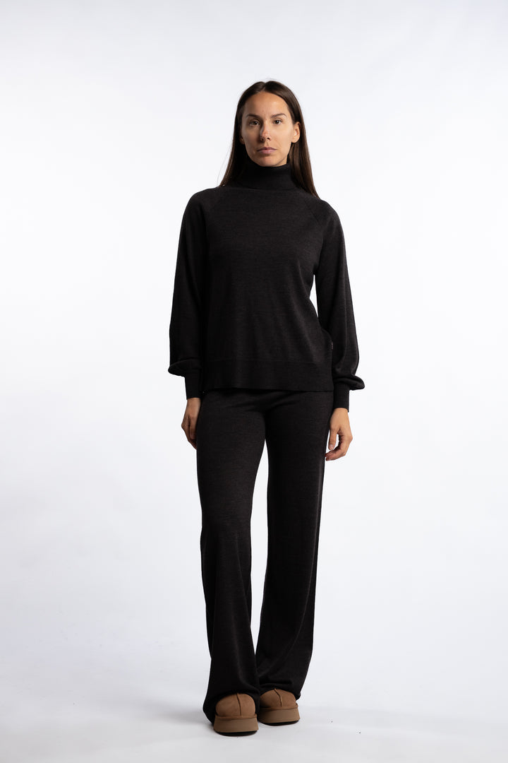 Mubi Merino Pants- Dark Brown Melange