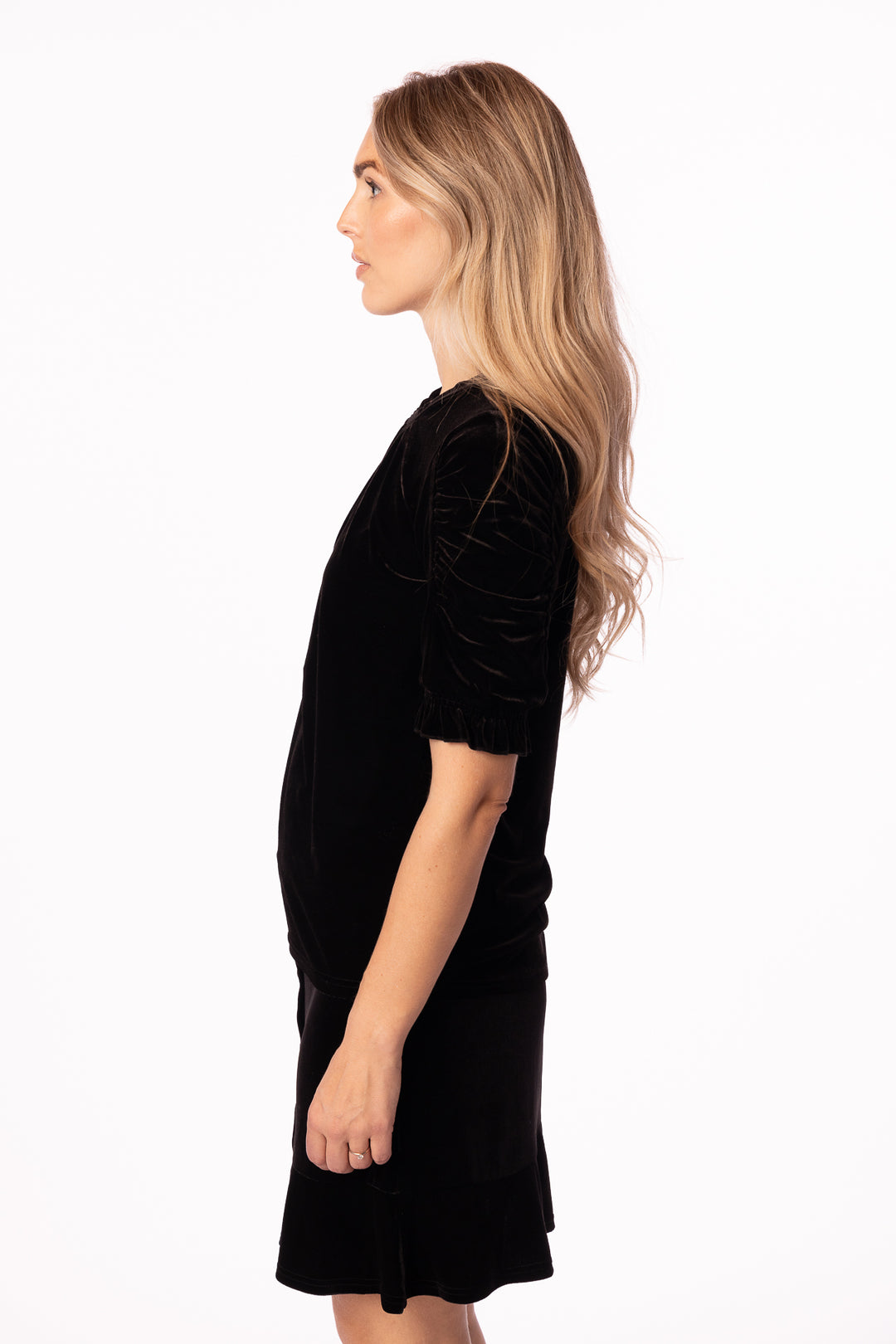 Emily Velour Top- Black