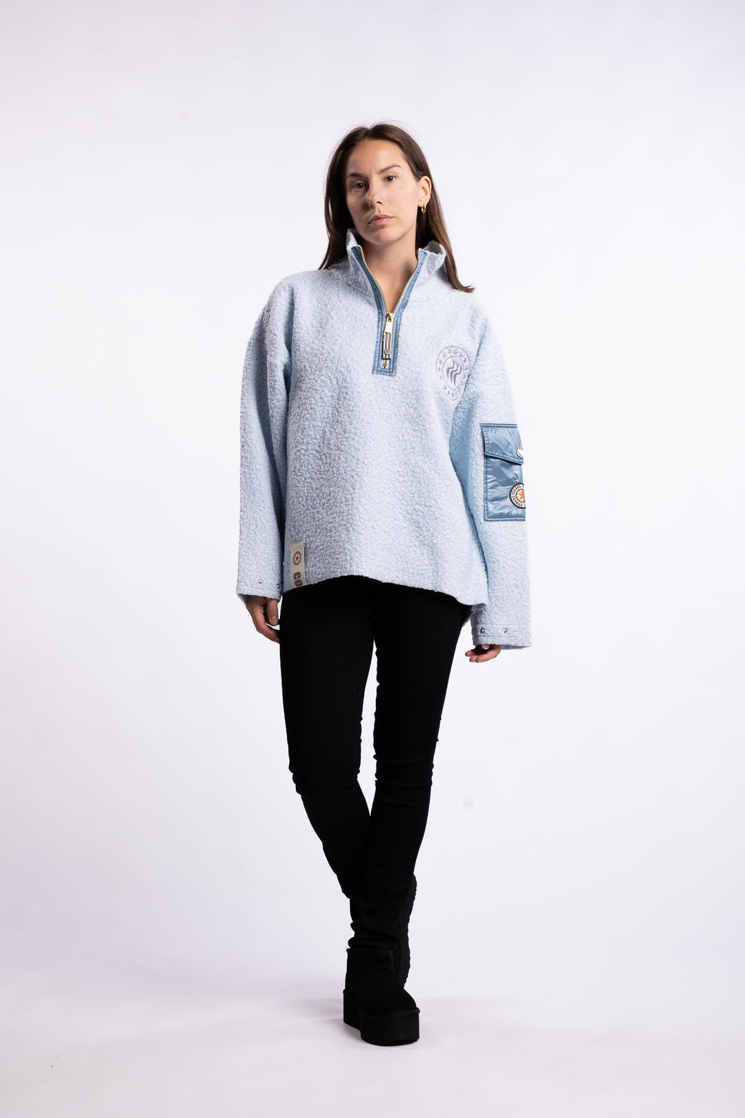 Nikki half zip - Light blue