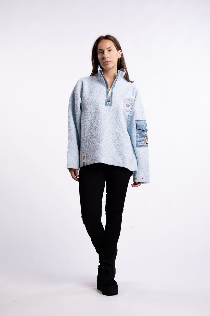 Nikki half zip - Light blue