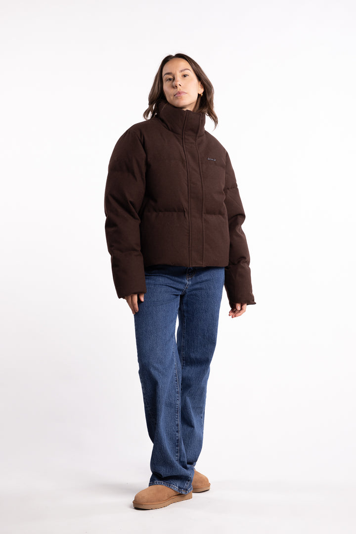 Tech Wool Down Jacket - Dk. Brown