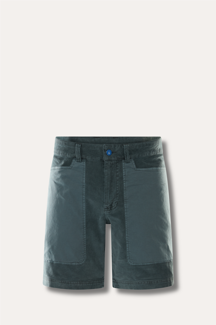 Blocked Corduroy Shorts Sea Blue