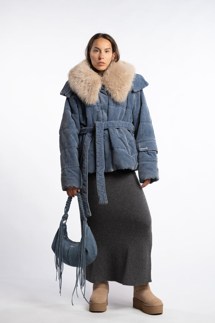 Steilia Corduroy Jacket - Lt. Blue Mix