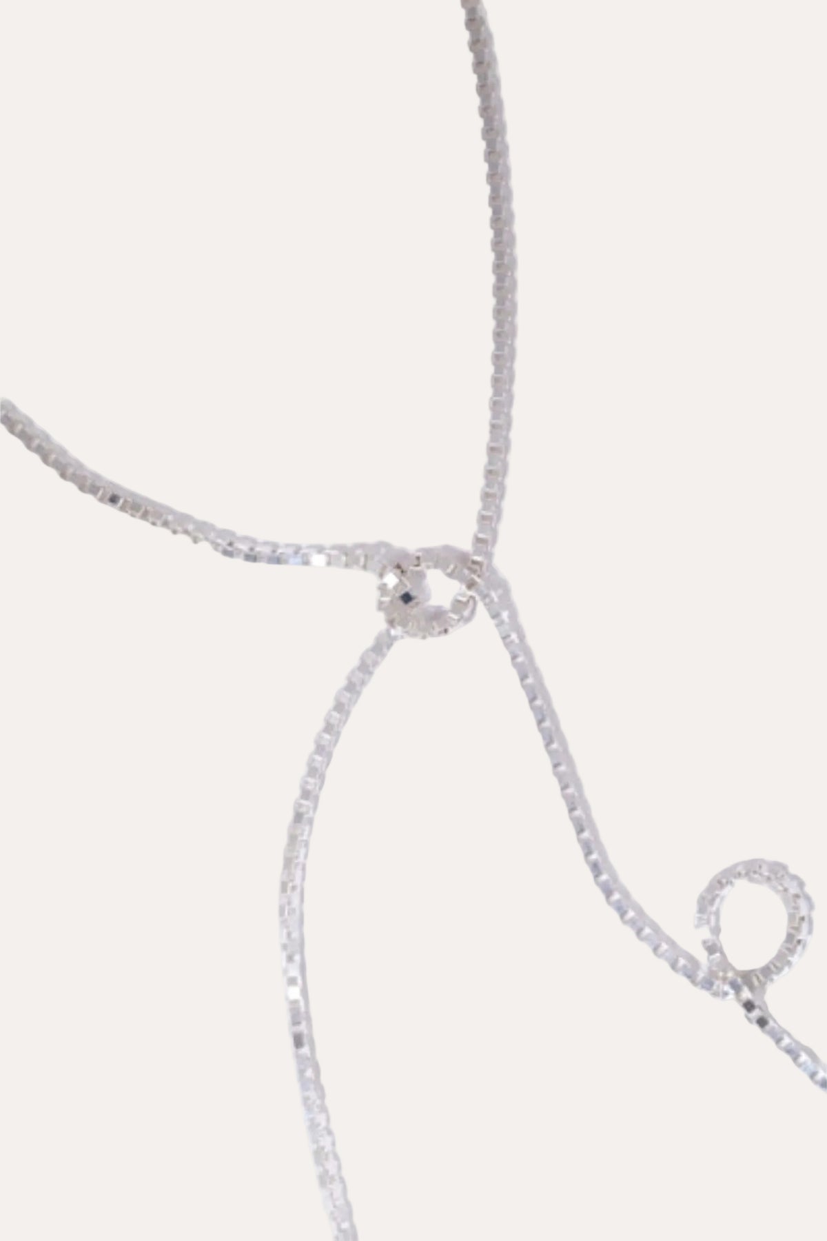 Knot Box Chain Tie Silver