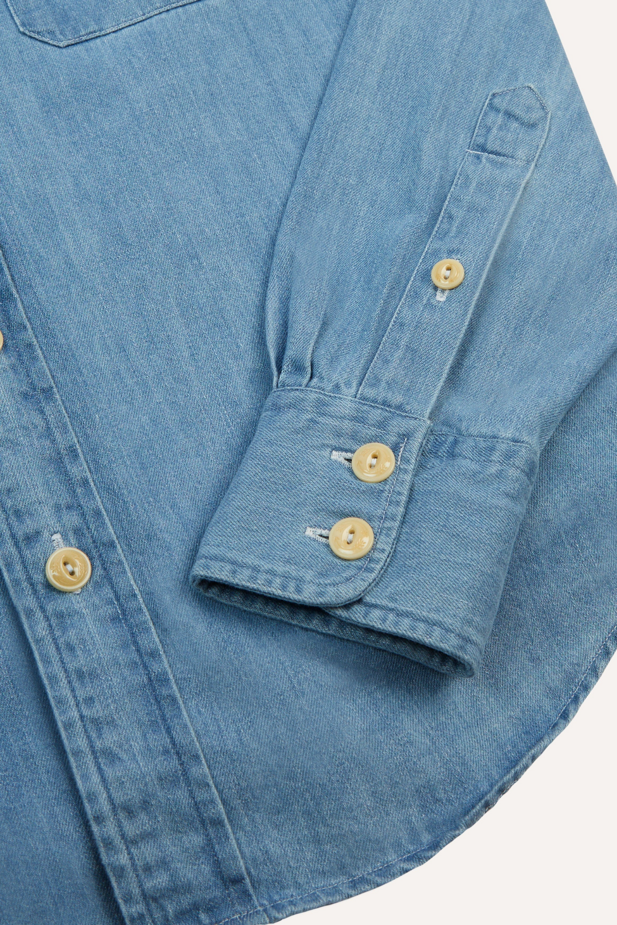 Denim Two-Pocket Western Shirt Bleach Wash